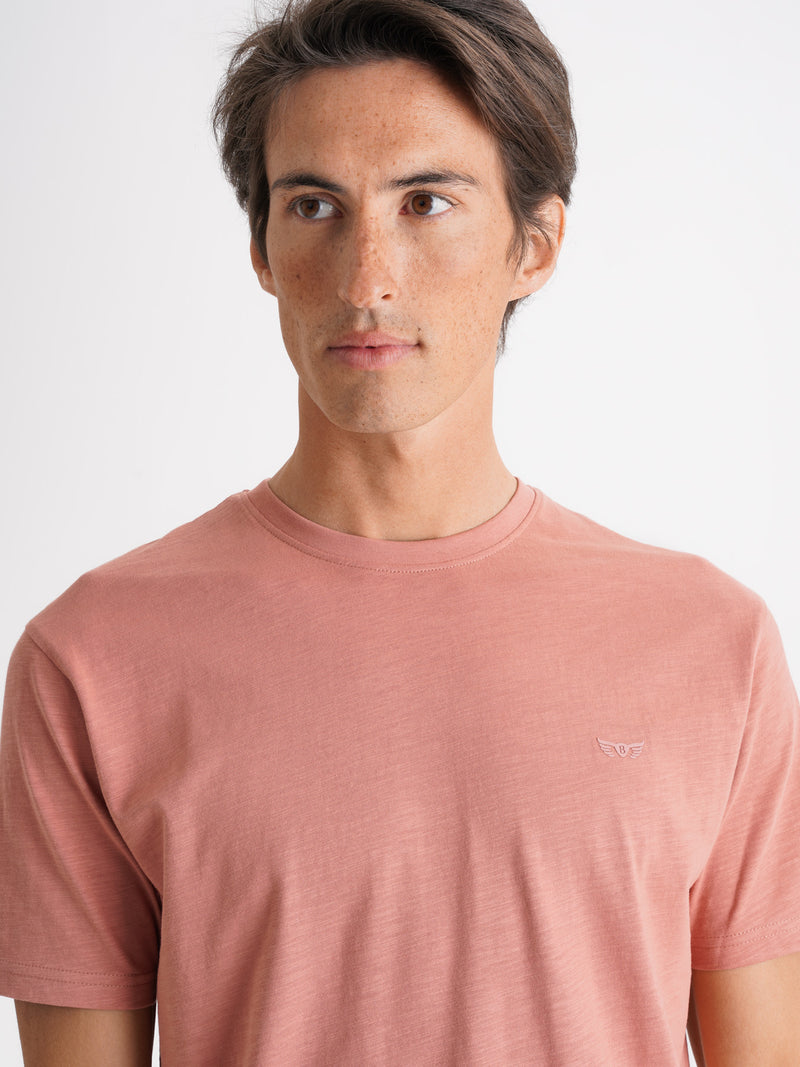 T-Shirt 100% Algodão Rosa Mr. Blue