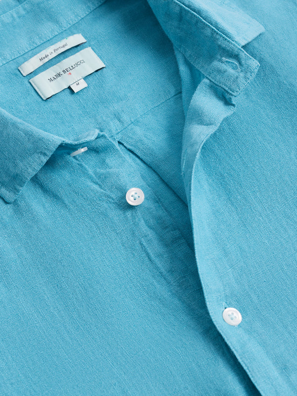 Camisa Tailored Linho Laranja Mr. Blue