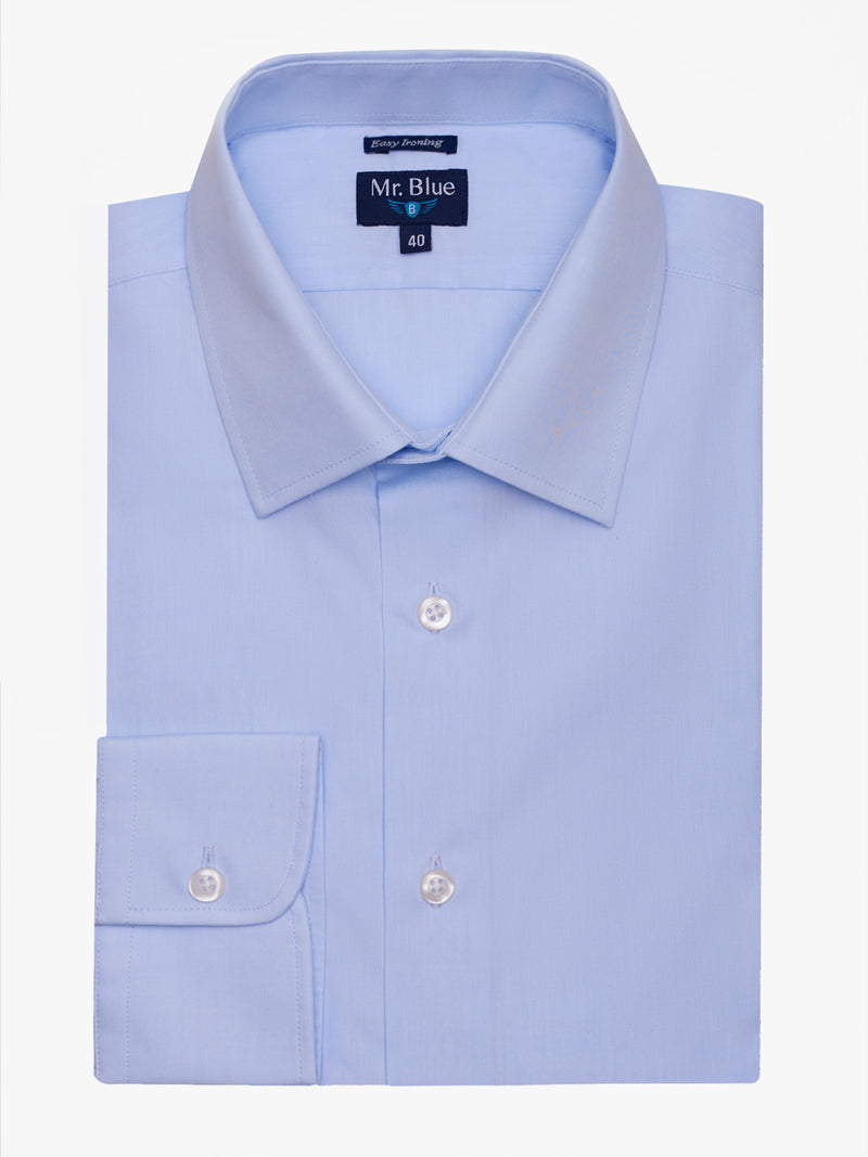 Camisa Classic Fit Popeline Azul Mr. Blue