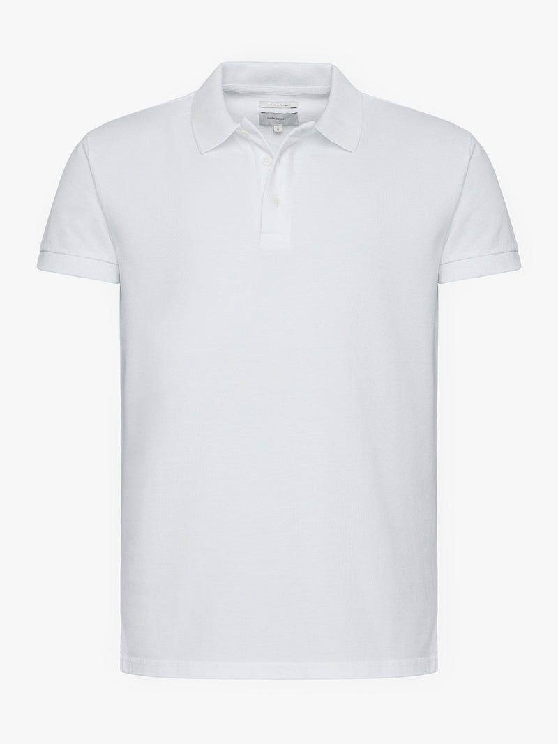 Polo Regular Fit Piquet Branco Mr. Blue