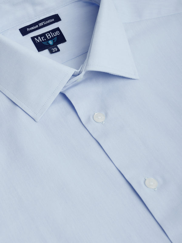 Camisa Classic Fit Popeline Azul Mr. Blue