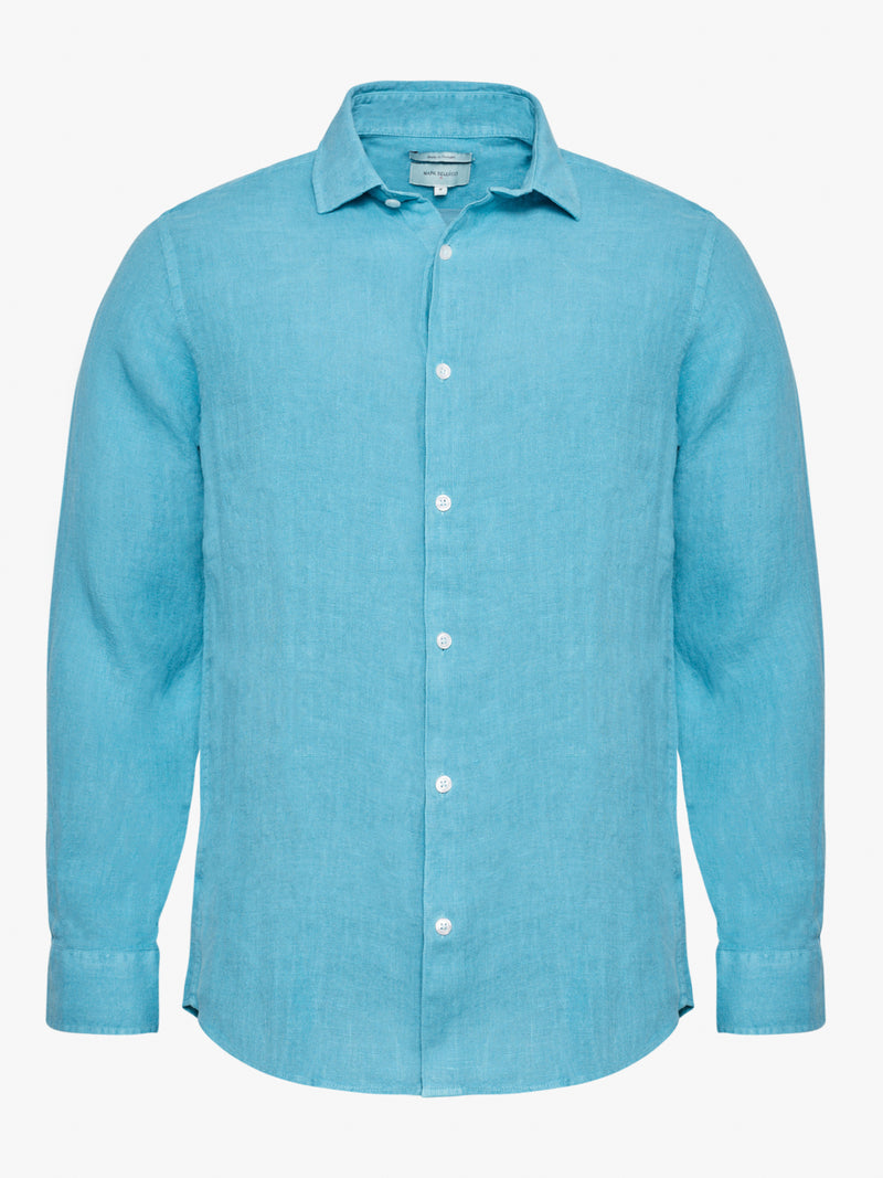 Camisa Tailored Linho Laranja Mr. Blue