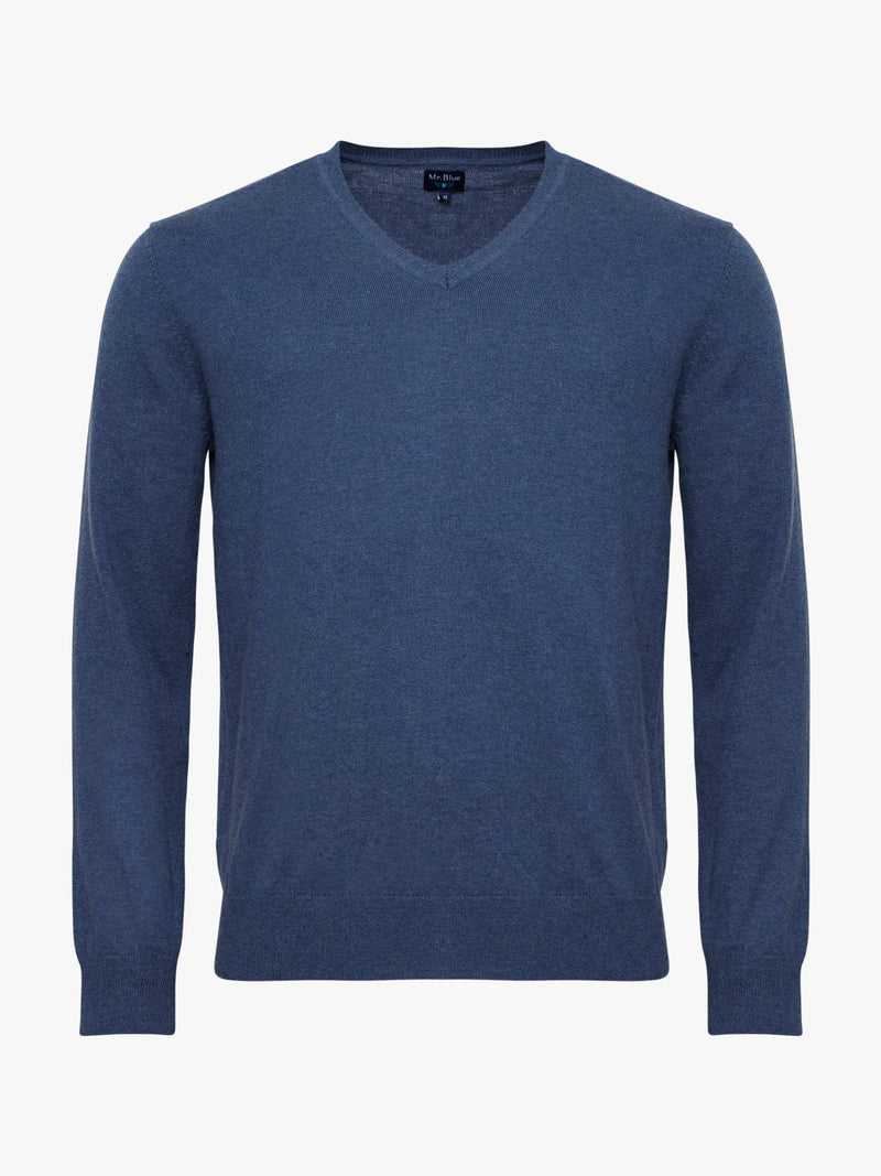 Pullovers Fino Decote em V Mr. Blue