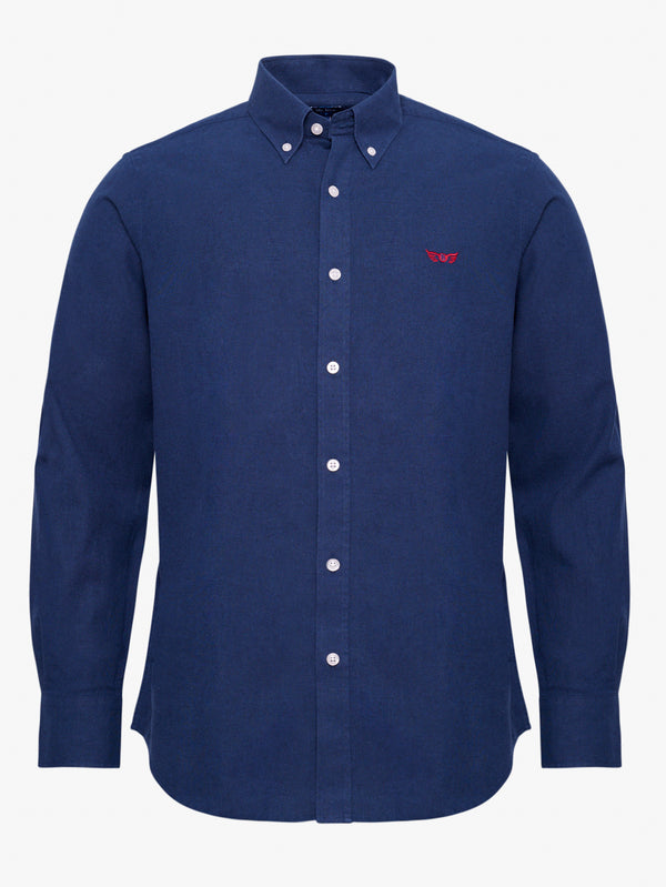 Camisa Regular Fit Linho Azul Mr. Blue