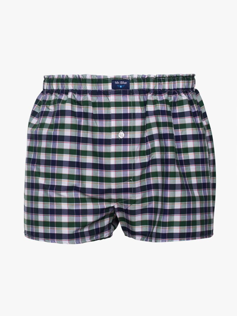 Boxers clássicos quadrados verde e branco