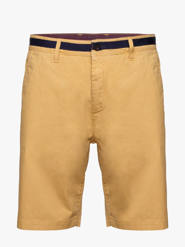 Pantalones cortos Twill Garment Dye amarillo liso
