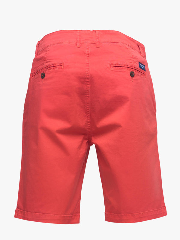 Pantalones cortos Twill Garment Dye rojo liso