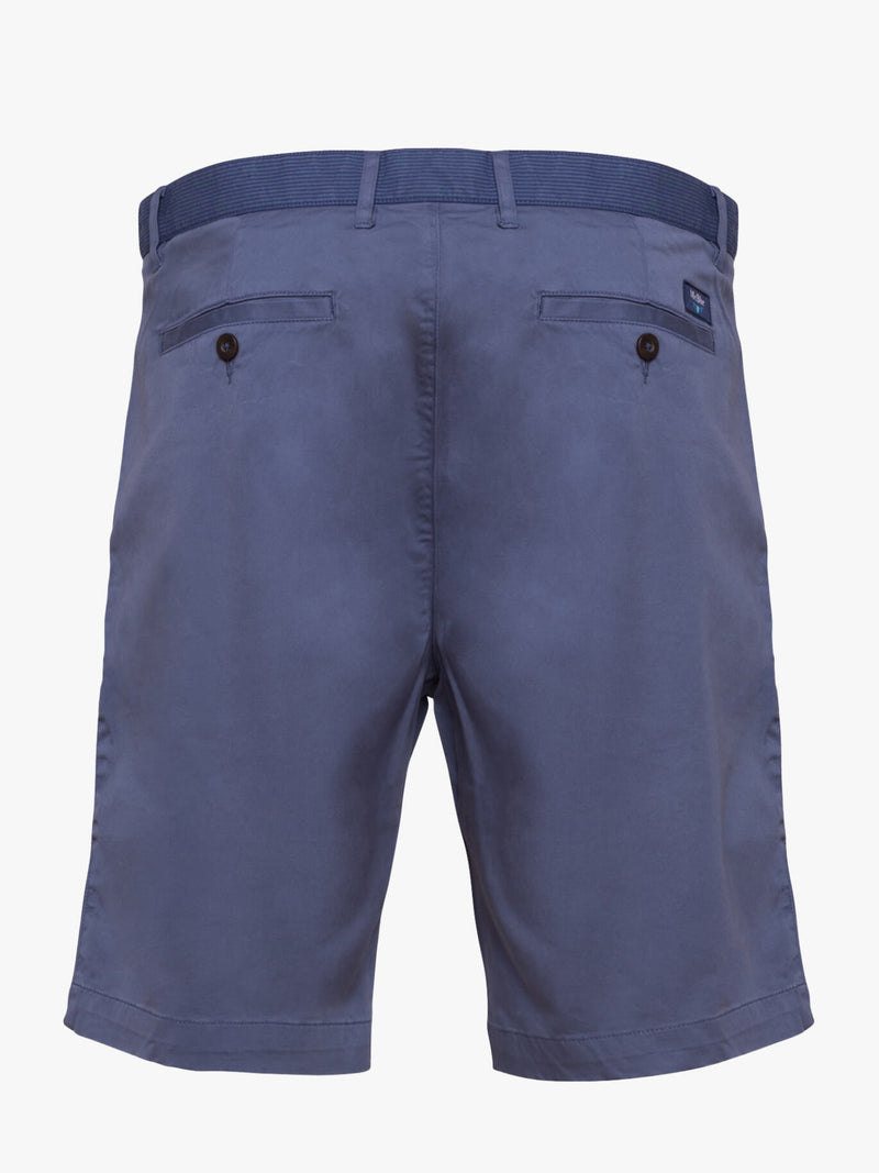 Twill Bermuda shorts plain blue intermediate