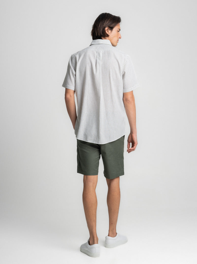 Linen Green Regular Fit Shirt