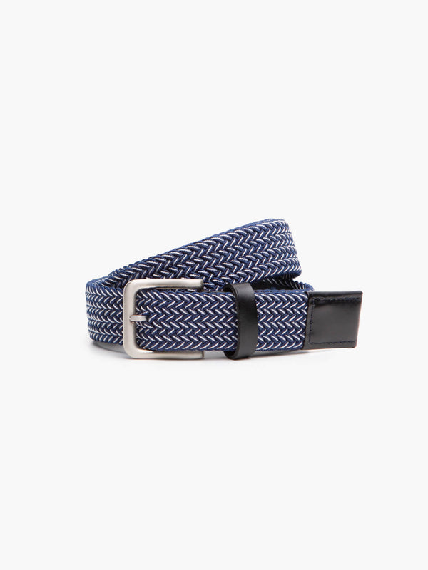 Cinturón de tejido trenzado azul oscuro