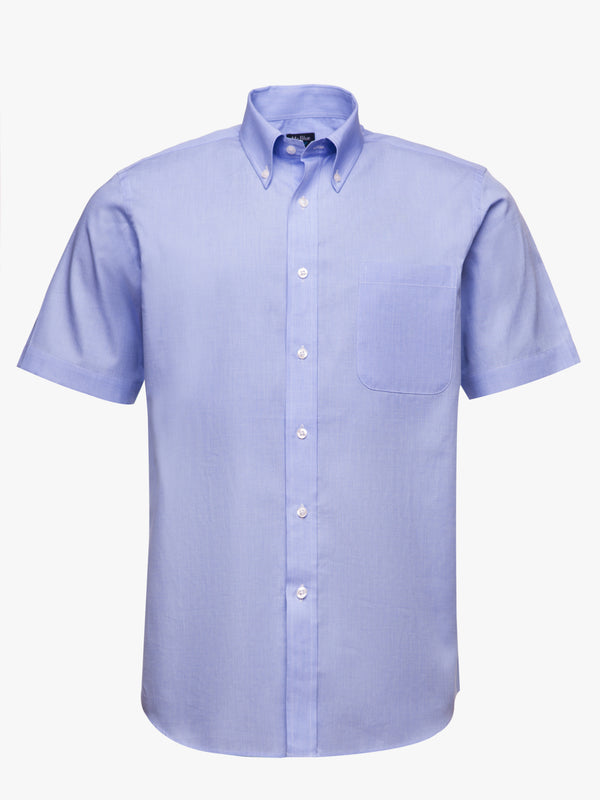 Camisa azul claro Fil-a-fil manga corta lisa
