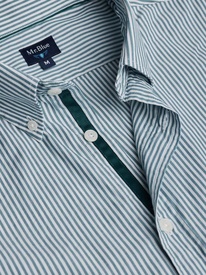 Green Poplin Regular Fit Shirt