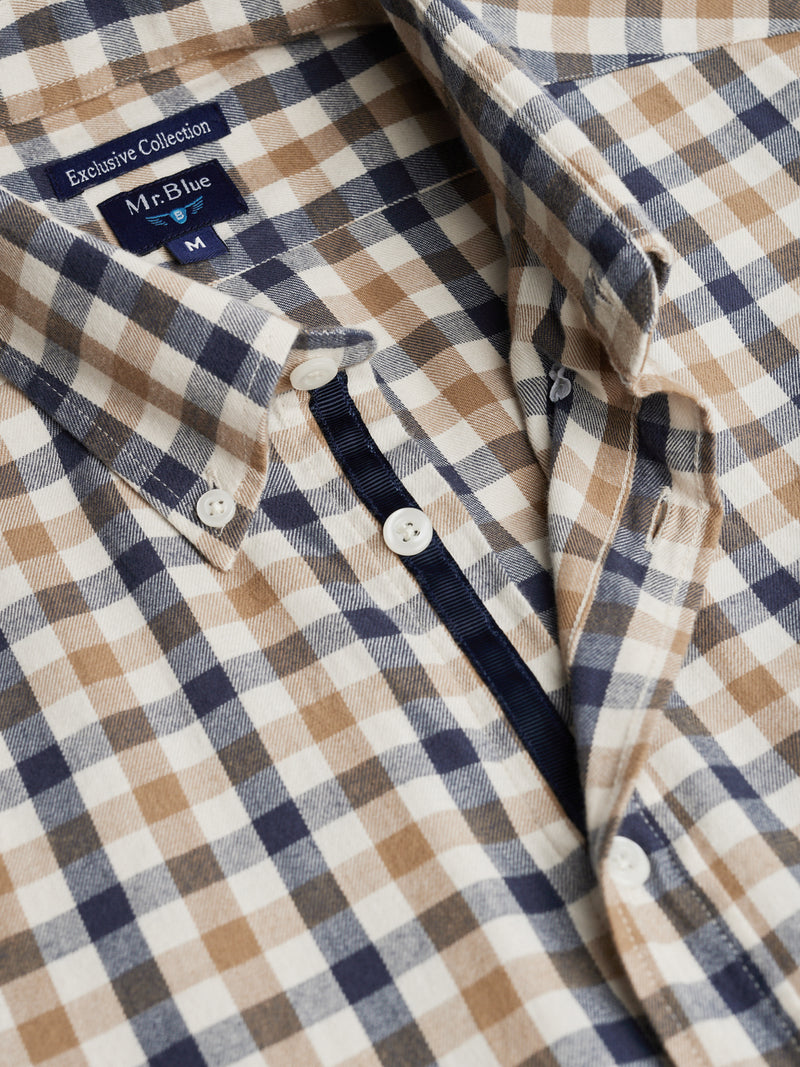 Camisa Regular Fit Flanela Bege