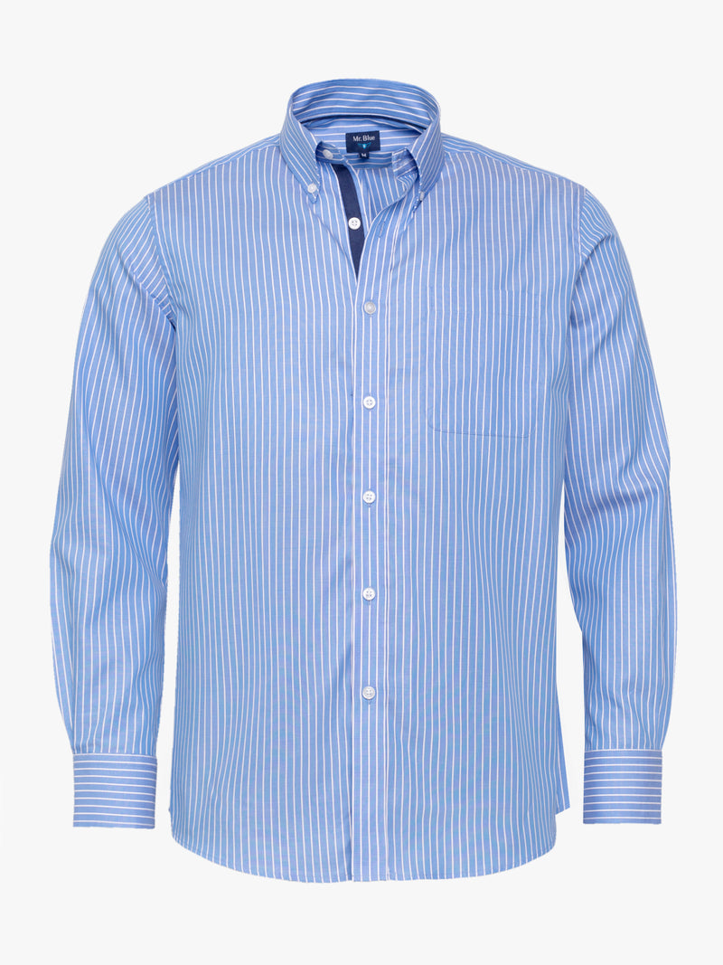 Blue striped shirt in regular fit cotton
