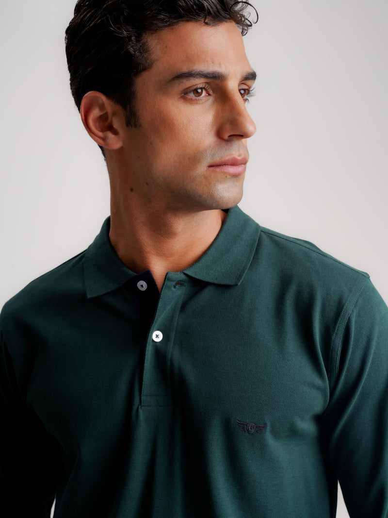 Polo Regular Fit Piquet Verde