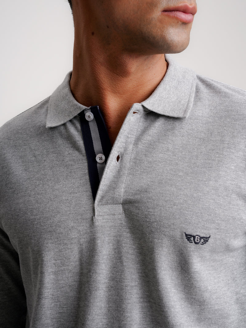 Polo Regular Fit Piquet Gris