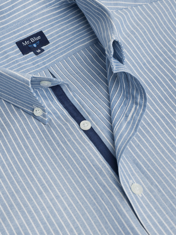 Camisa Regular Fit Oxford Azul