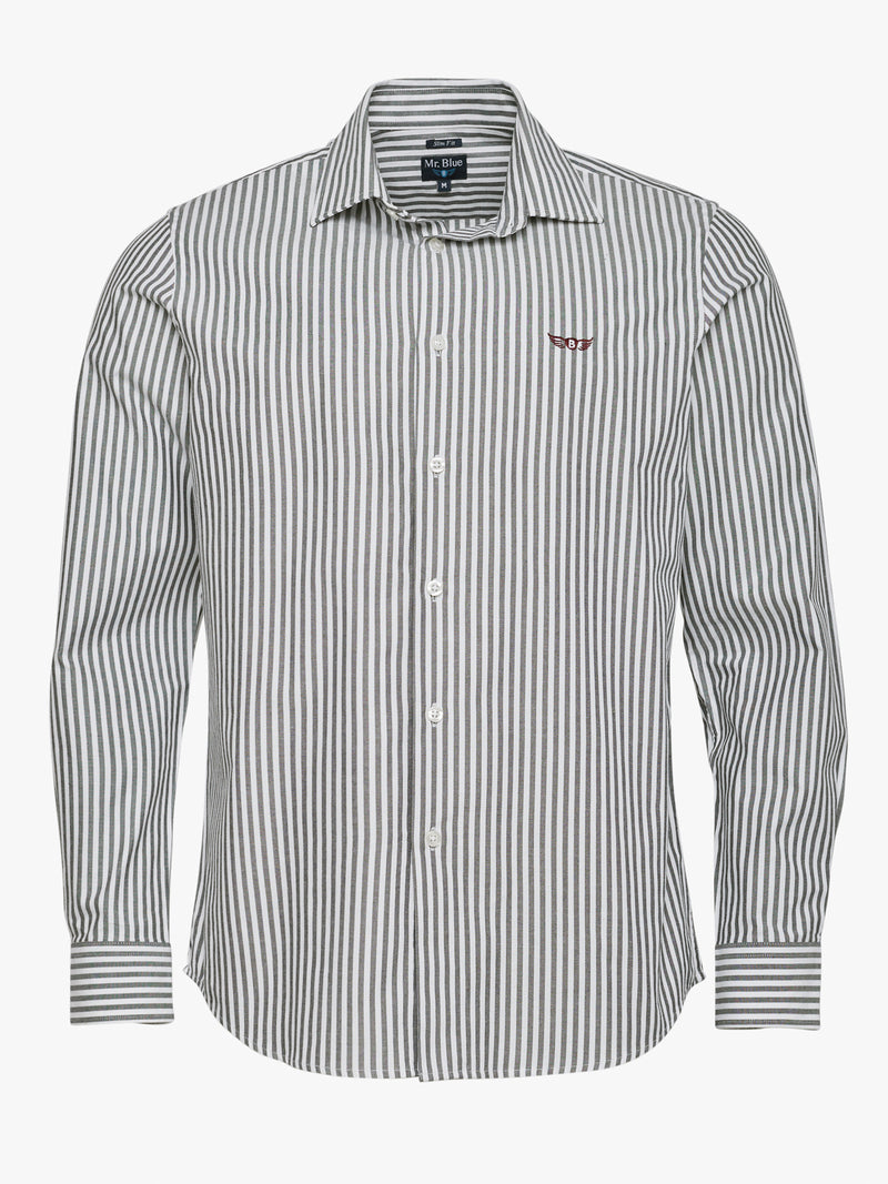 Camisa Slim Fit Oxford Gris