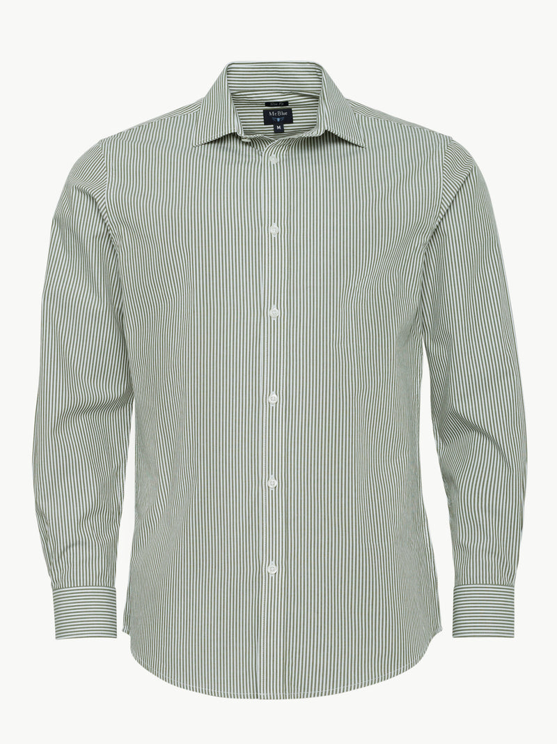 Camisa Slim Fit Popeline Verde