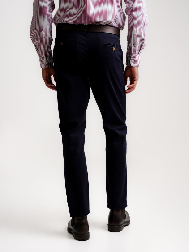 Pantalones Chinos Slim Fit Sarga Azul