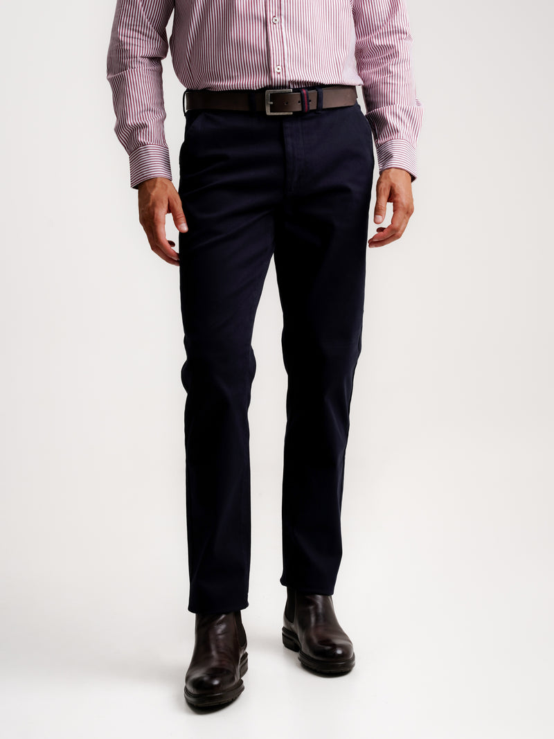 Blue Slim Fit Twill Chinos