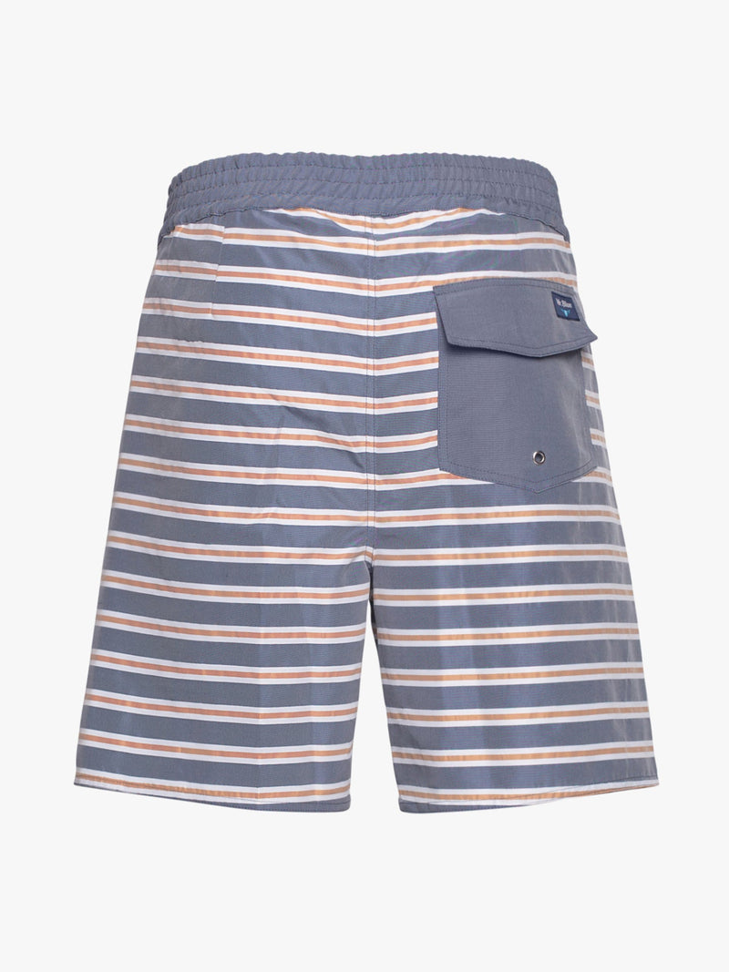 Surfer shorts with thin stripes gray and yellow