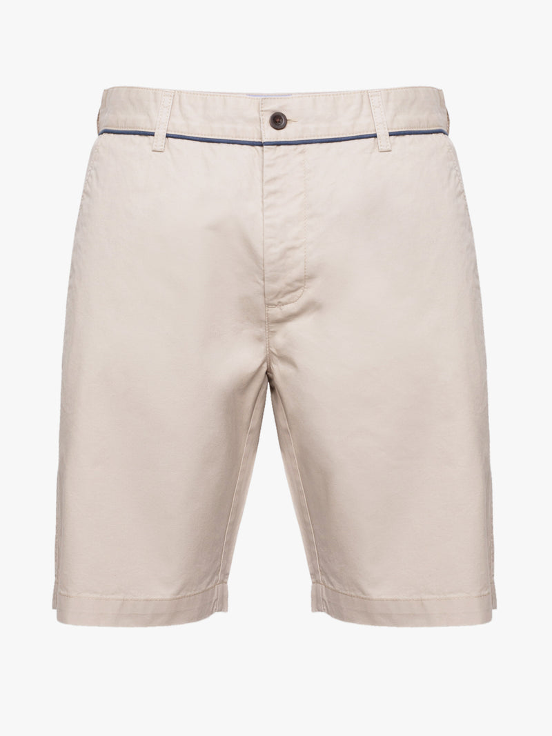 Pantalones cortos chinos de algodón beige de corte clásico