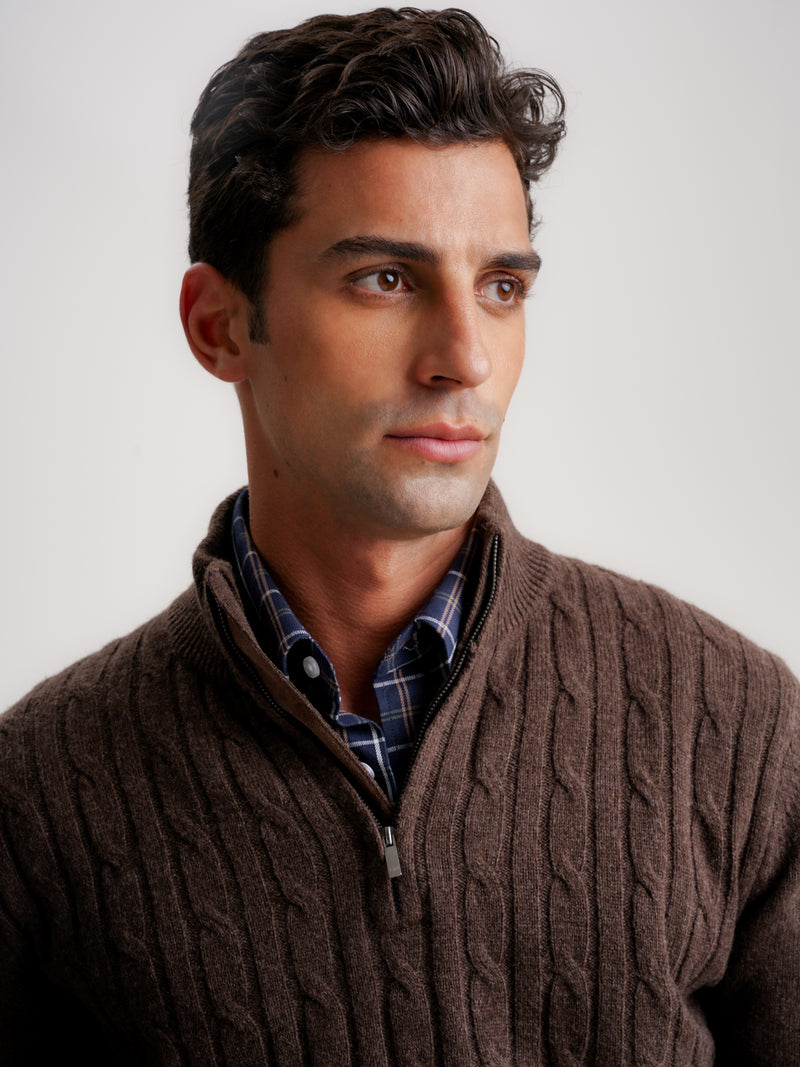 Brown Thick Wool Pullover