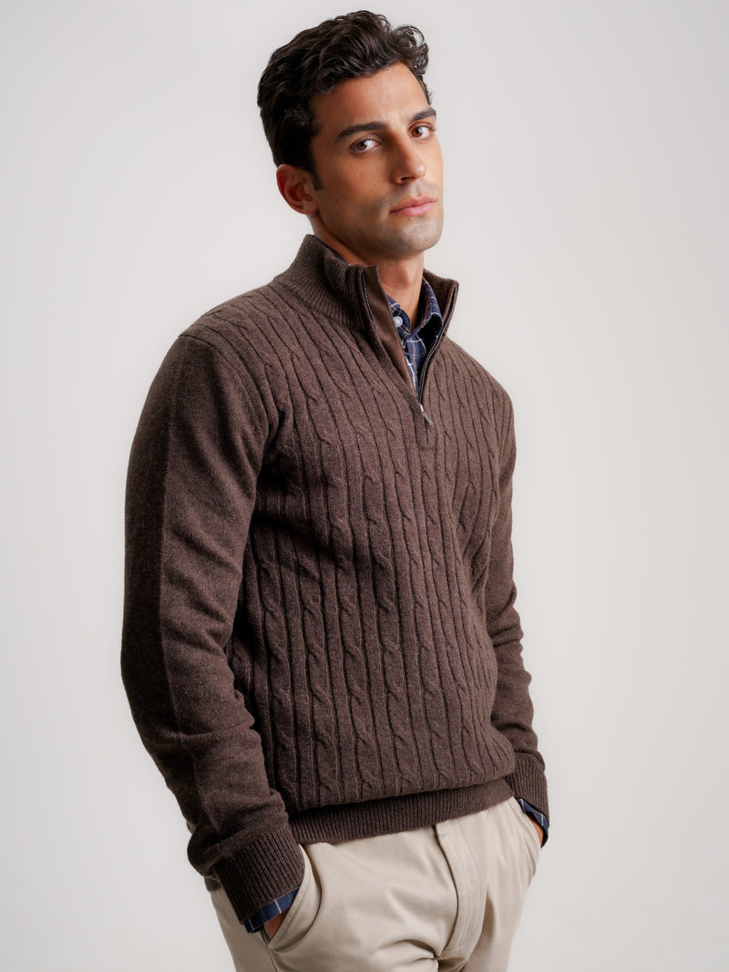 Brown Thick Wool Pullover