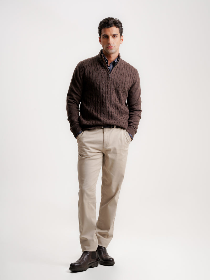 Brown Thick Wool Pullover