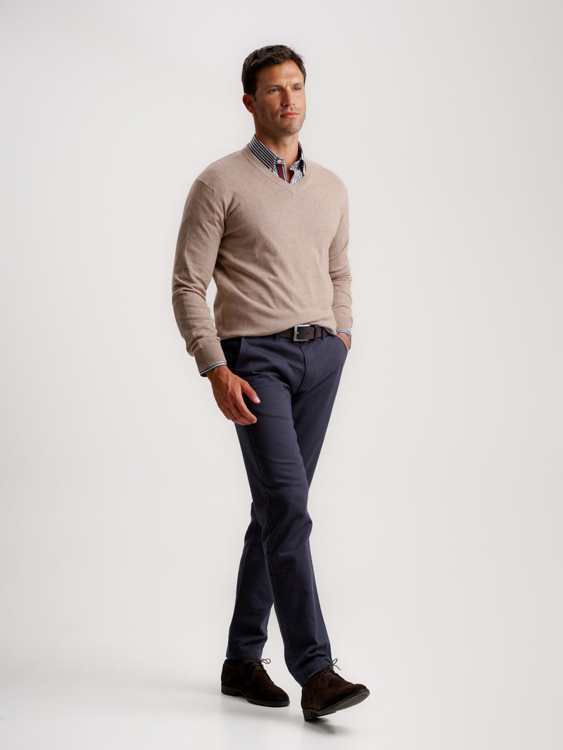 Brown Slim Cashmere Pullover