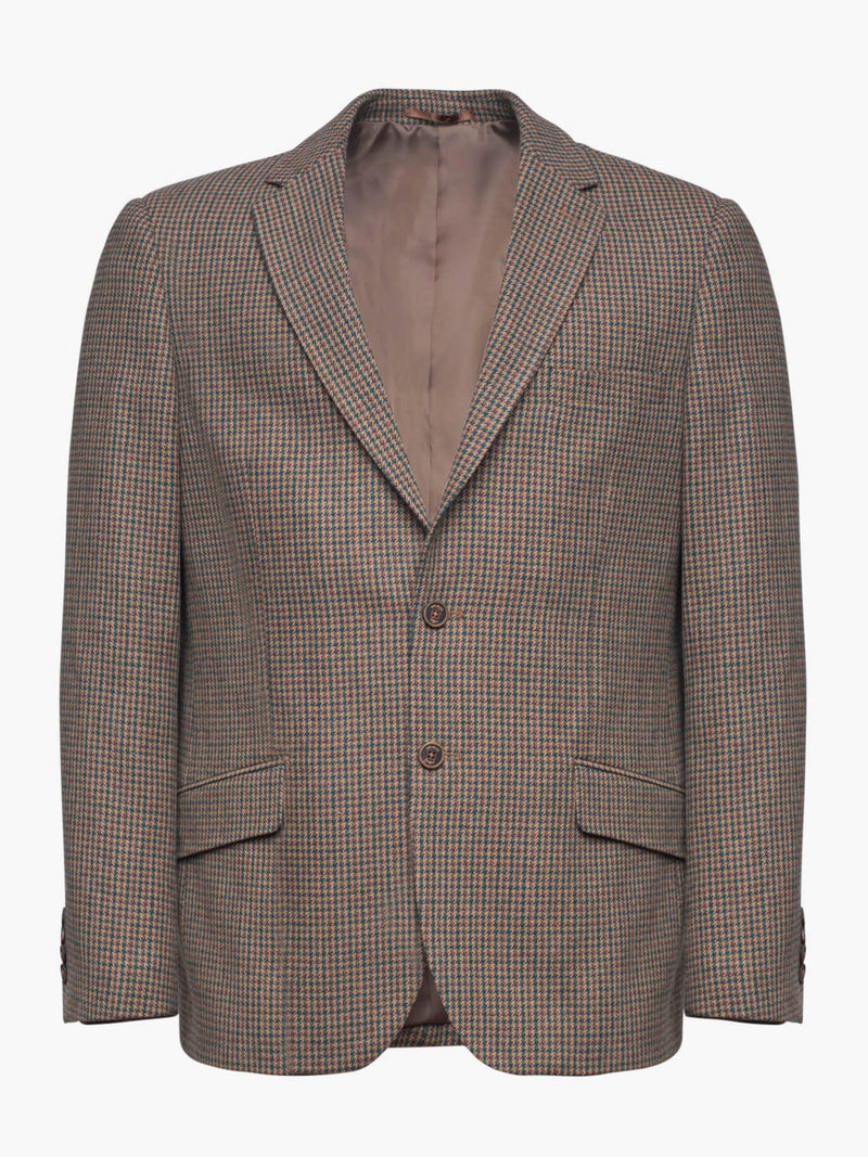 Blazer Pied Poule camel e verde