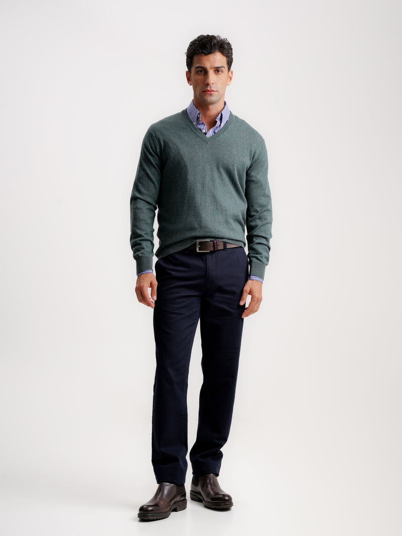 Green Thin Cashmere Pullover