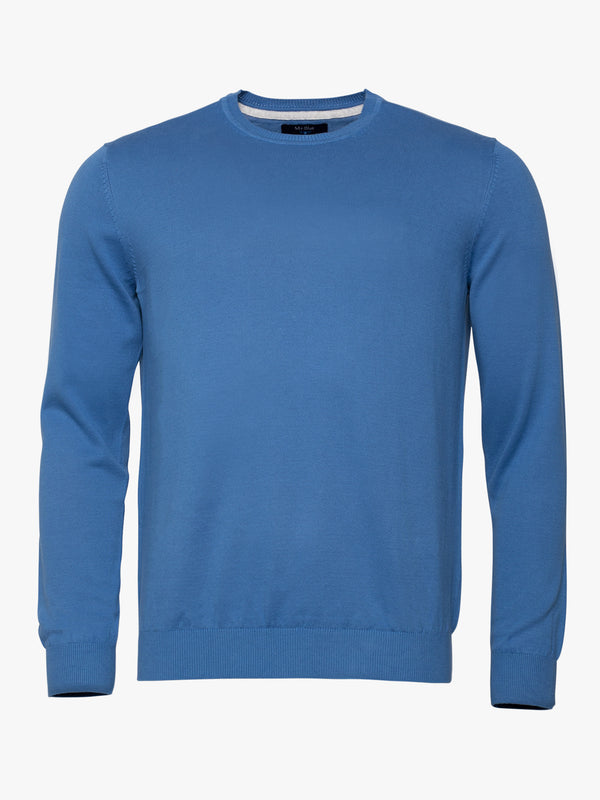 Jersey de algodón azul medio