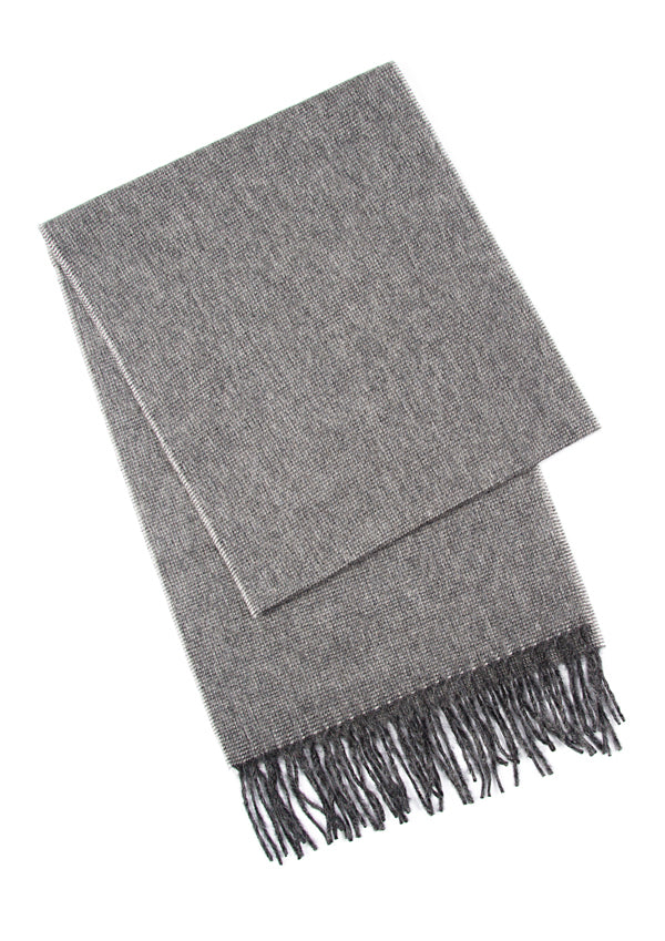 PLAIN WOOL SCARF WITH FRAYED DETAIL