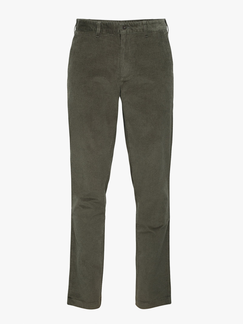 Regular Fit Green Bombazine Trousers