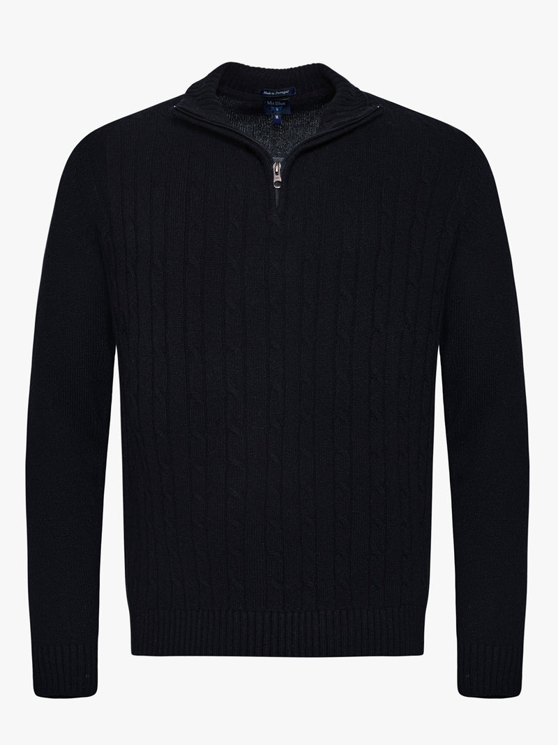 Blue Thick Wool Pullover