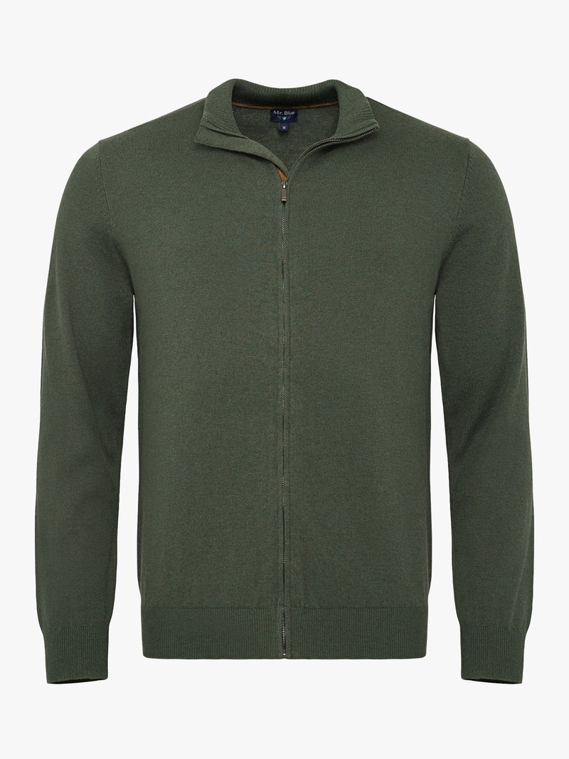 Green Slim Merino Wool Pullover