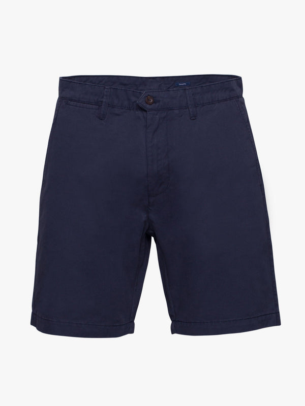 Calções bermuda em twill azuis escuras de algodão