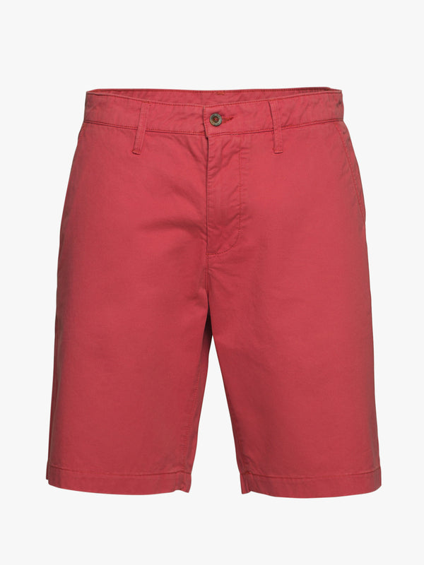 Pantalones cortos de sarga de algodón rojo oscuro