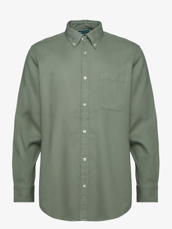Camisa verde de algodón seco con bolsillo