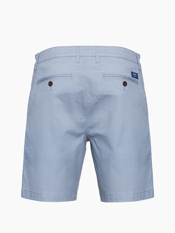 Blue and white cotton patterned Bermuda shorts