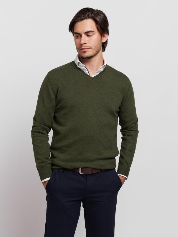 Pullover Regular Fit Verde Manga Comprida