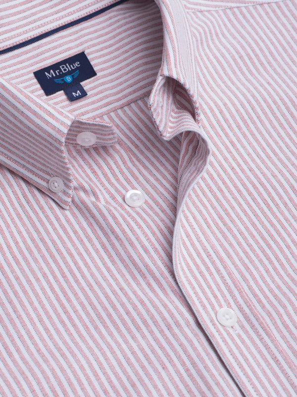 Pink striped cotton shirt with pocket
