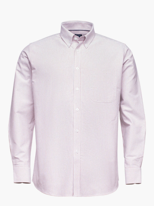 Pink striped cotton shirt with pocket
