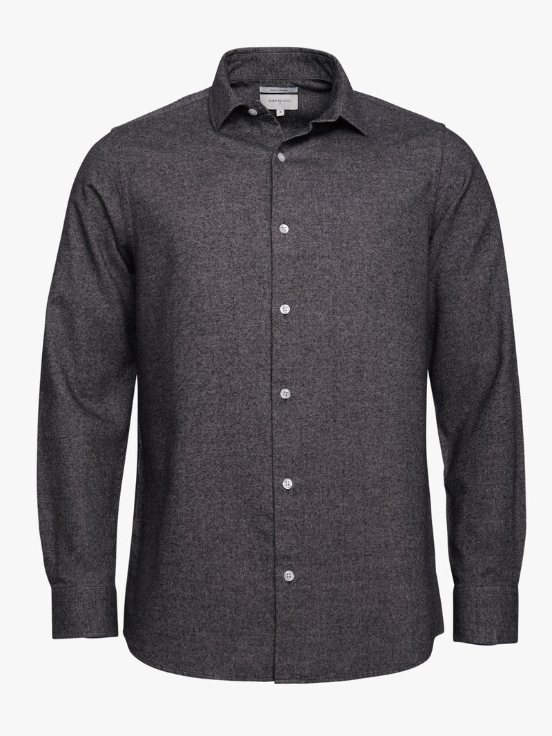 Camisa Tailored fit franela gris