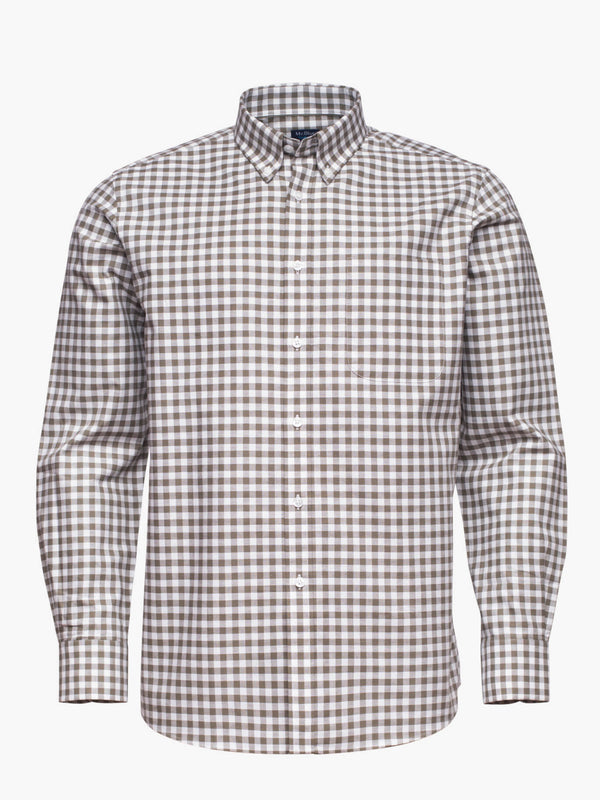 Olive green checkered shirt with pocket