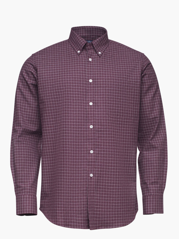 Bordeaux Checkered Flannel Shirt