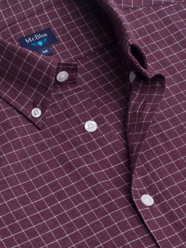 Bordeaux Checkered Flannel Shirt