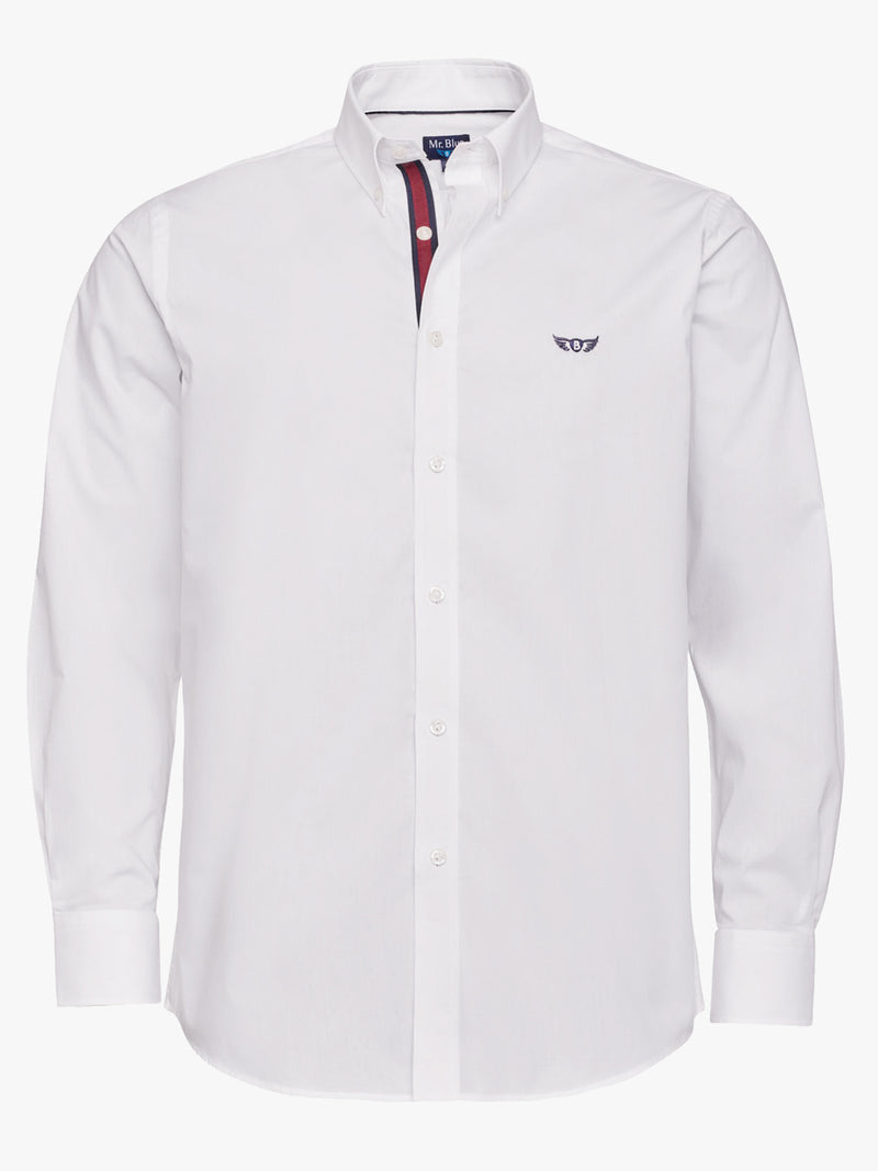 White Fit Popeline Regular Shirt